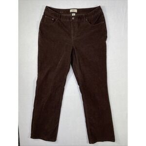 St Johns Bay Womens 14W Secretly Slender Chocolate Straight Leg Corduroy (34x30)
